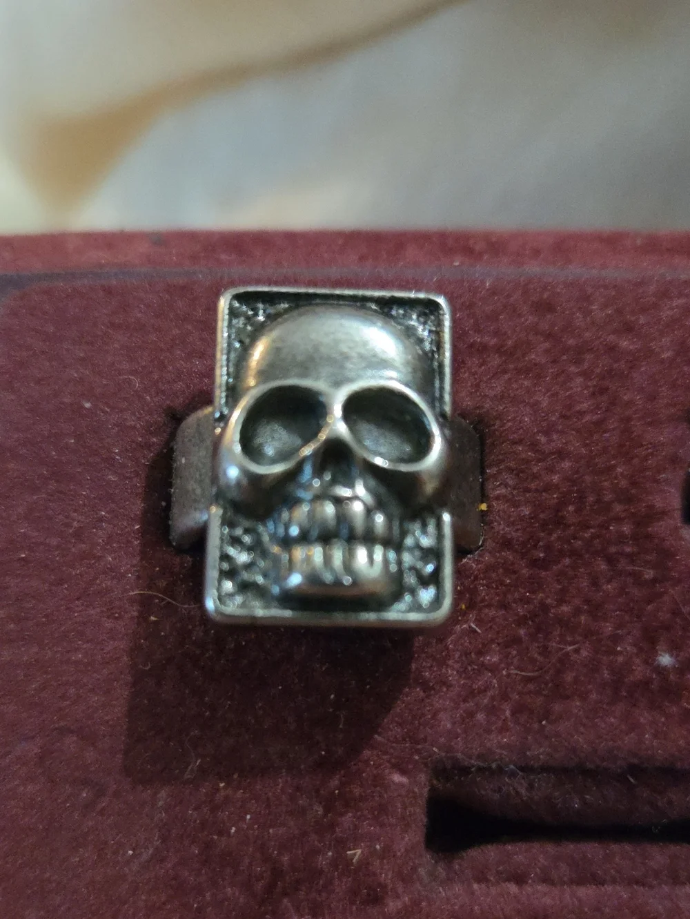 Men's Silver The Phantom Skull Ring Rectangular Face Size 7-8